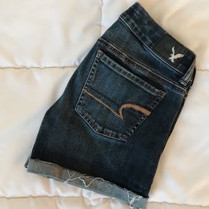 american eagle mid rise jean shorts